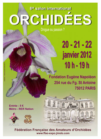 Affiche exposition d'Orchidées FFAO de Paris 2012